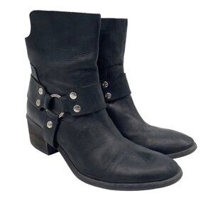 Donald J. Pliner Dasha Genuine Leather Western Harness Boots Women's 10M Italy